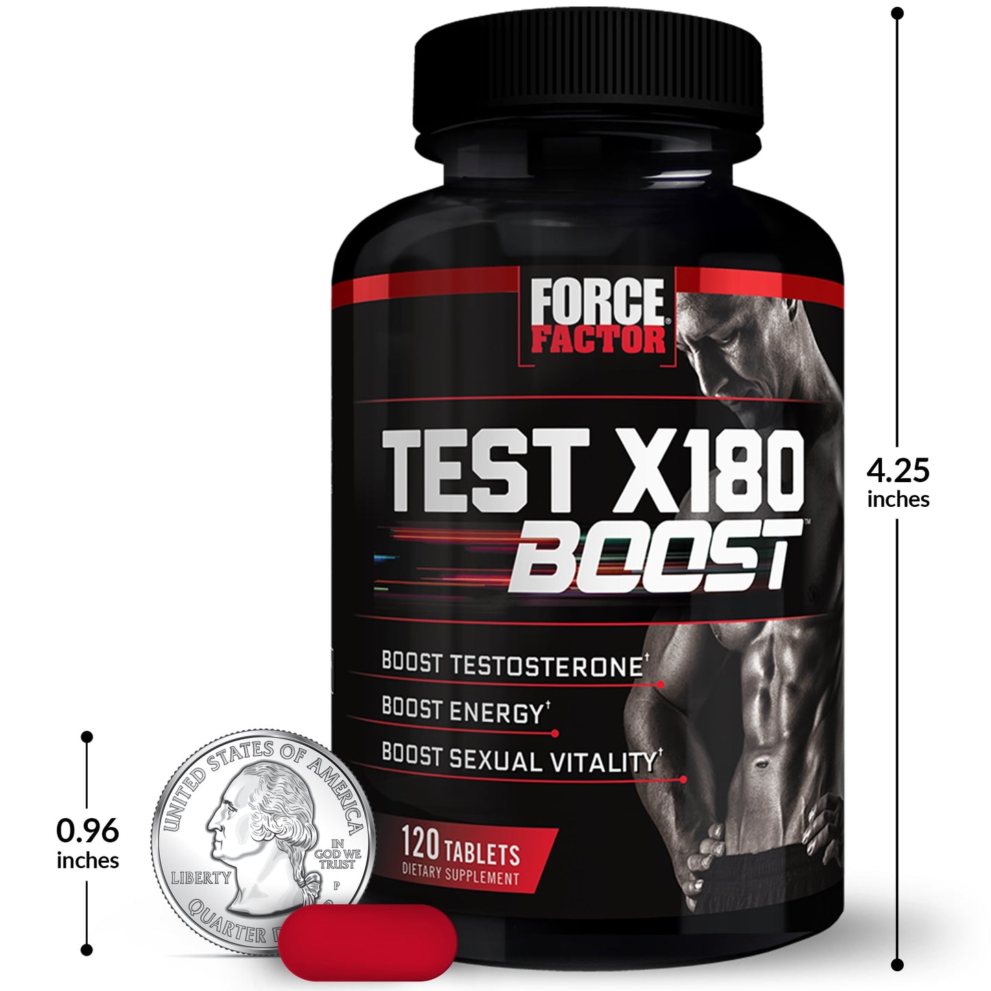 Force Factor-Test X180 Boost, Pre-Workout Testosterone Booster, 120 Tablets