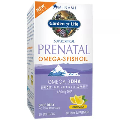Garden of Life Minami Prenatal Omega-3 Fish Oil – 480mg DHA/104mg EPA – Lemon (60 Softgels)