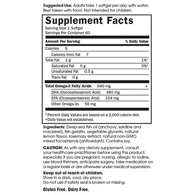 Garden of Life Minami Prenatal Omega-3 Fish Oil – 480mg DHA/104mg EPA – Lemon (60 Softgels)