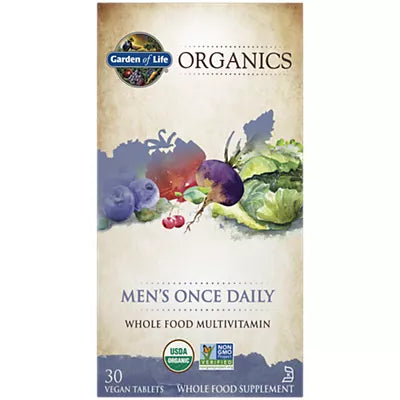 Garden of Life Organics Men’s Once Daily – Whole Food Multivitamin (30 Vegan Tablets)