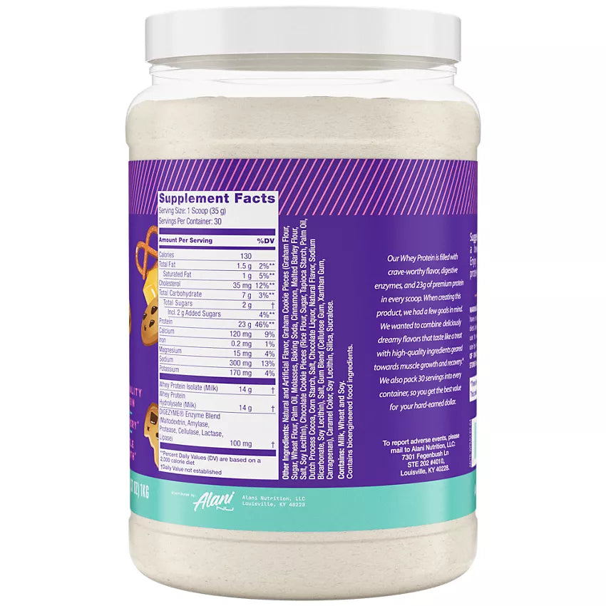Alani Nu Whey Protein Supports Recovery and Muscle Growth - Munchies (2.3 Lbs./ 30 Servings)