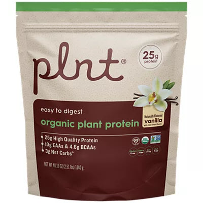 plnt Organic Plant Protein Powder – Vanilla – 2.51 lbs./30 Servings