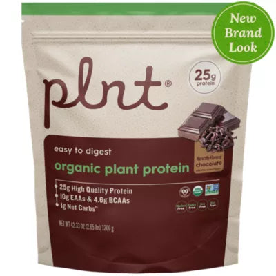plnt Organic Plant Protein Powder – Chocolate – 2.65 lbs./30 Servings