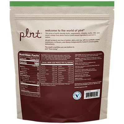 plnt Organic Plant Protein Powder – Cookies & Cream - 2.71 lbs./30 Servings