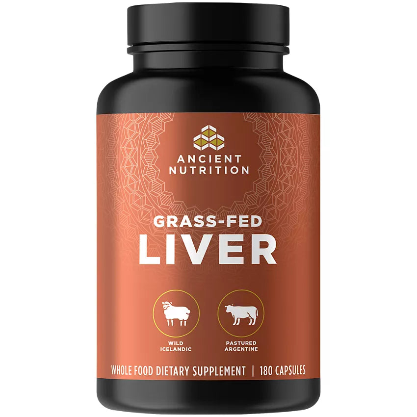 Ancient Nutrition Grass-Fed Liver - Supports Liver Health (180 Capsules)