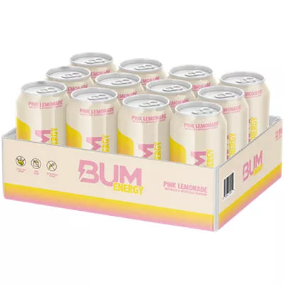 BUM Energy Drink - Pink Lemonade (12 Drinks, 12 Fl. Oz. Each)