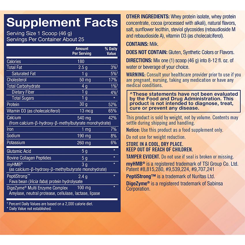 Whole Health RX GLP-1 Support Protein Powder - Chocolate (2.5 lbs./25 Servings)