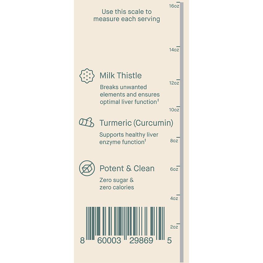DOSE for Your Liver Cleanse Detox & Repair, Organic Milk Thistle Supplement with Turmeric, Dandelion, Ginger, and Orange, Promotes Optimal Liver Function,16oz Bottle 1 Pack ( 1 Weeks Supply )