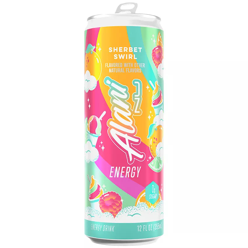 Alani Nu Energy Drink - Sherbet Swirl - Limited Edition (12 Drinks, 12 Fl. Oz. Each)