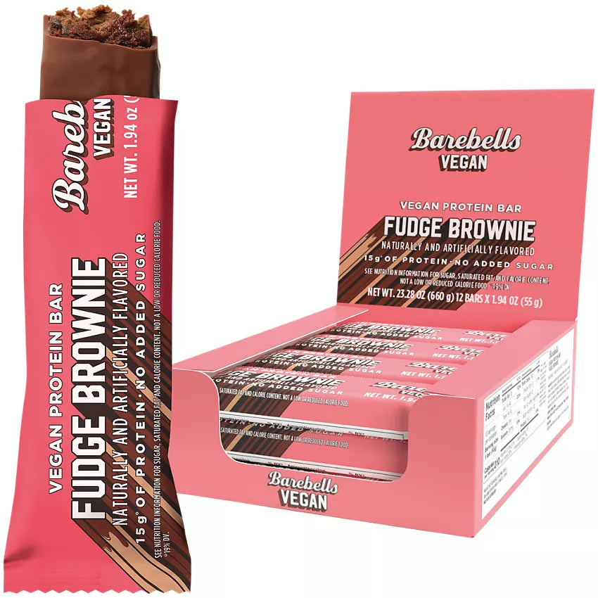 Barebells Vegan Protein Bar - Fudge Brownie (12 Bars)