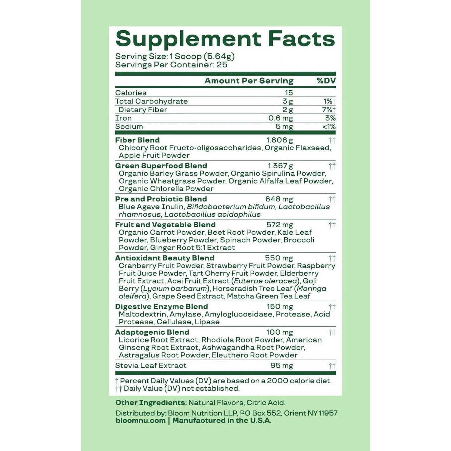 Bloom Nutrition Greens & Superfoods Powder, Mango, 25 Servings