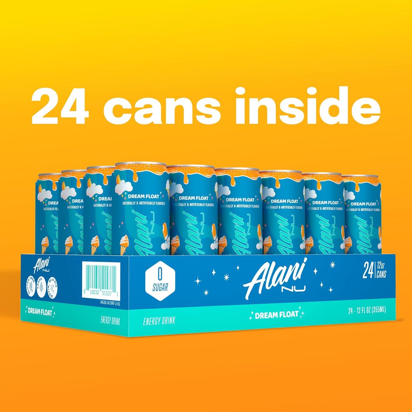 Alani Nu Energy Drink - Dream Float ( 24 Drinks , 12 Fl Oz. Each)