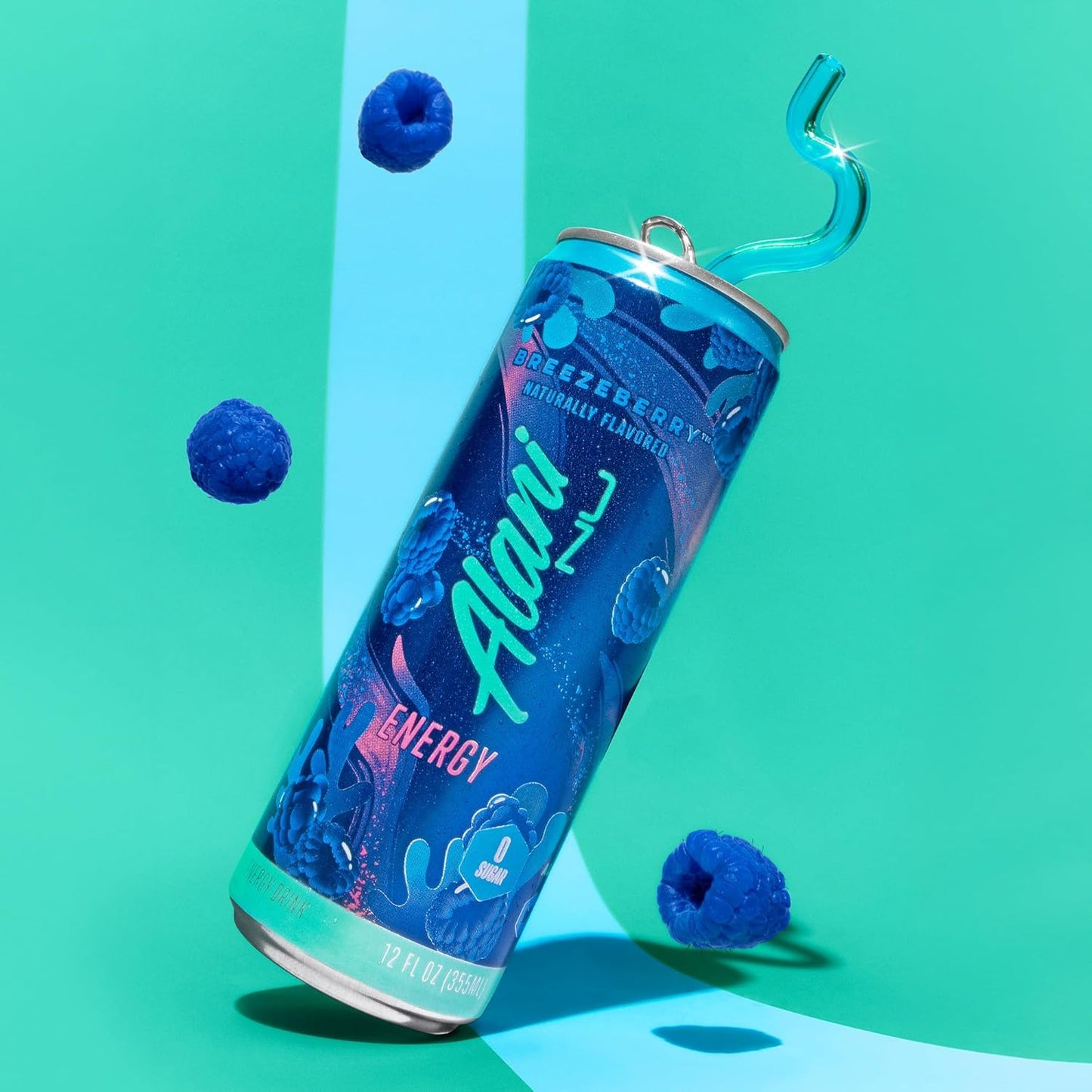 24 Pack-Alani Nu BREEZEBERRY, Sugar Free, Low Calorie Energy Drinks, 200mg Caffeine, Biotin, B Vitamins, Zero Sugar, 10 Calories, 12 Fl Oz Cans