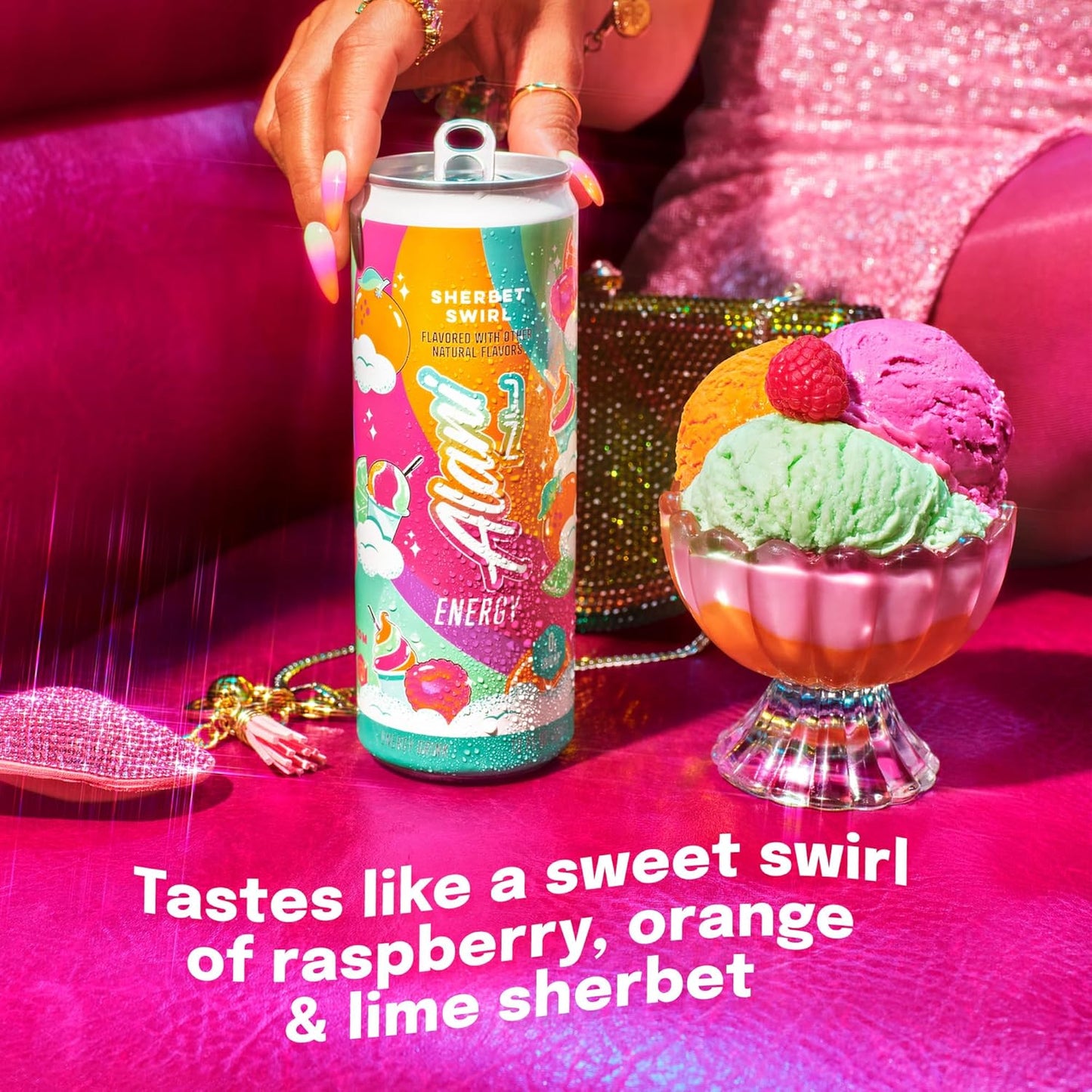 Alani Nu Energy Drink - Sherbet Swirl ( 24 Drinks, 12 Fl. Oz. Each)