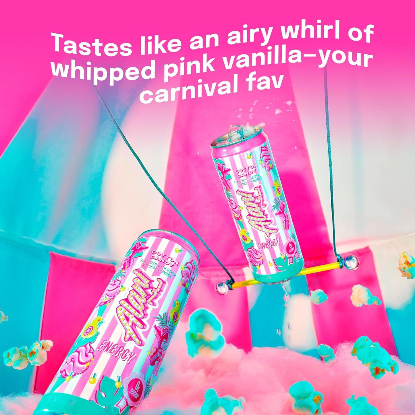 Alani Nu Energy Drink - Cotton Candy (24 Drinks , 12 Fl Oz. Each)