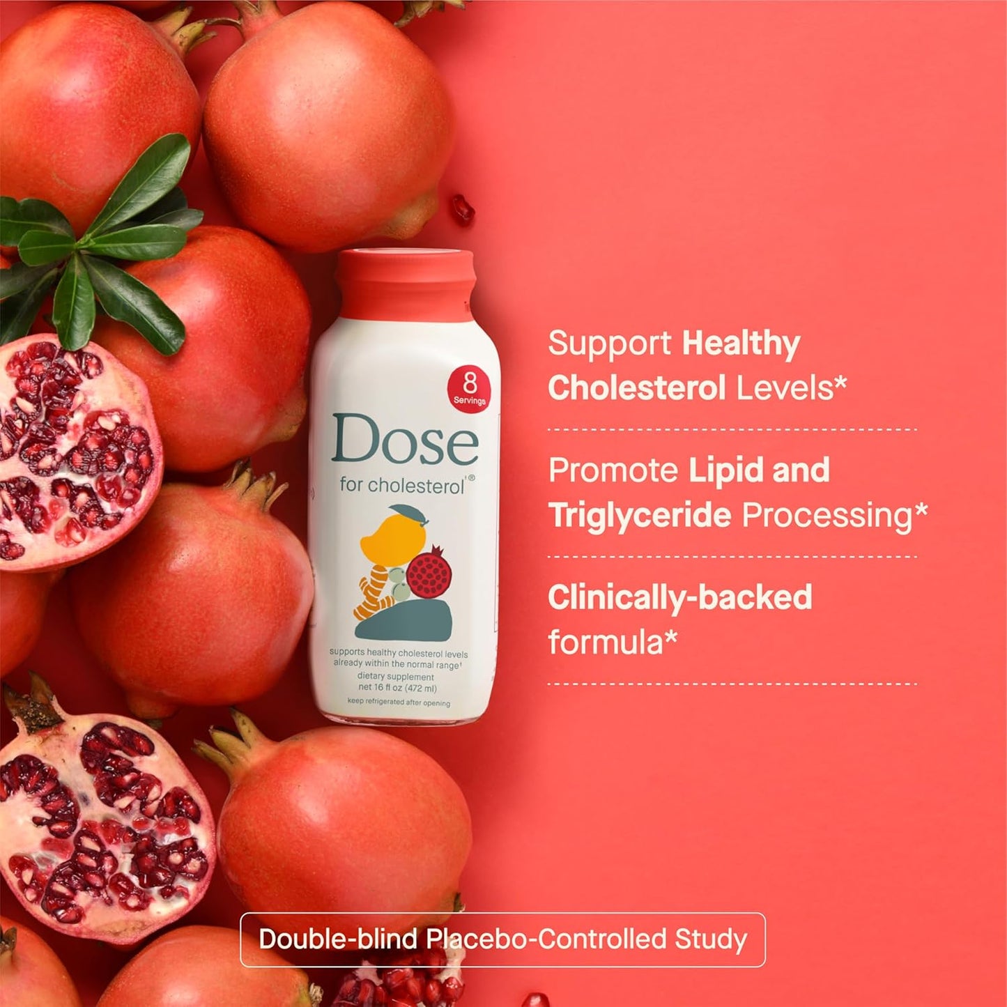 Dose for Cholesterol Supplements Maintain Healthy Cholesterol Levels and Supports Cardiovascular Health Gluten-Free Vegan Zero Sugar, 16oz Bottle, 3 Pack (3 Week Supply)