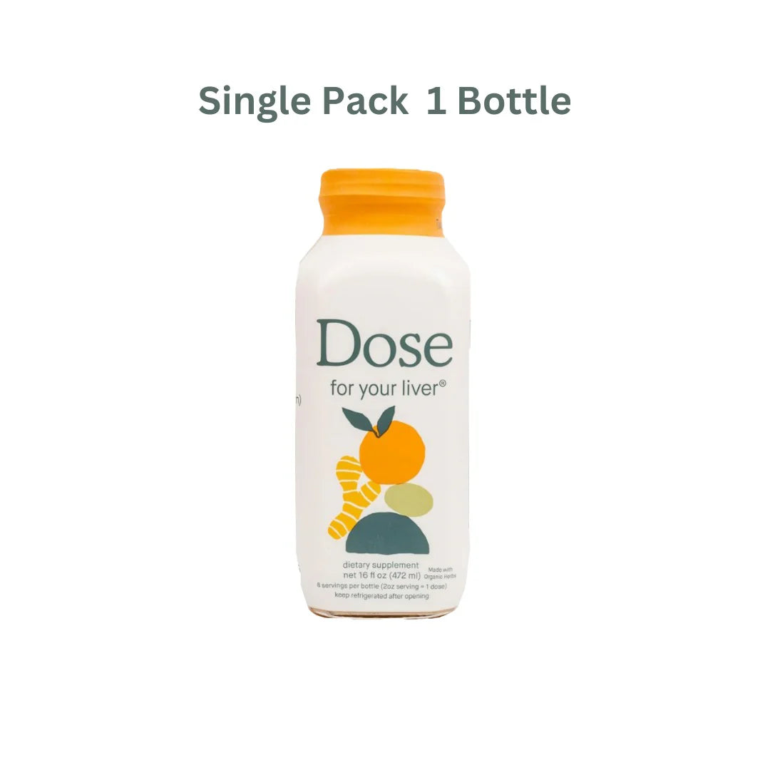 Dose for Your Liver Cleanse Detox & Repair, Organic Milk Thistle Supplement with Turmeric, Dandelion, Ginger, and Orange, Promotes Optimal Liver Function,16oz Bottle, 1 Pack-( 1 Weeks Suppl-16oz)