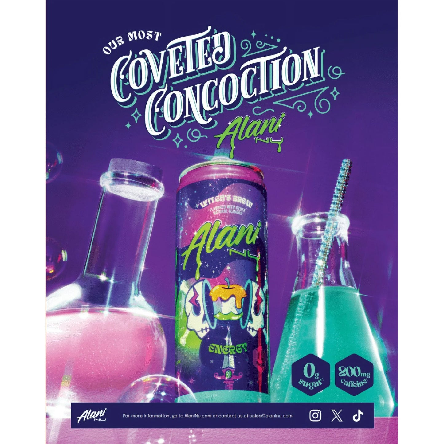 Alani Nu Sugar-Free Energy Drink, Witch's Brew 12 fl oz (pack of 12 Can)