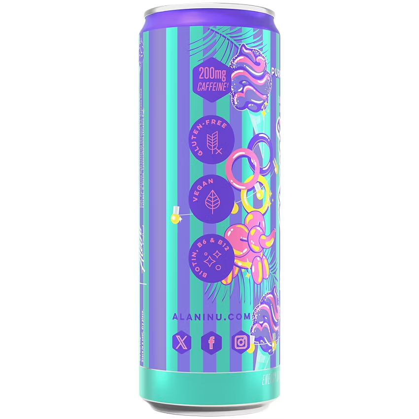NeW Alani Nu Energy Drink - Purple Cotton Candy (12 Drinks, 12 Fl Oz. Each)