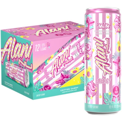 Alani Nu Energy Drink - Cotton Candy (12 Drinks , 12 Fl Oz. Each)