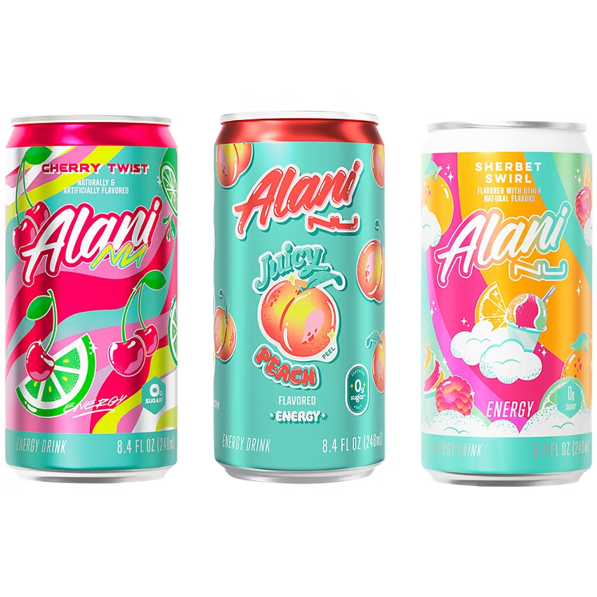 Alani Nu Mini Energy Drink - Retro Mix Variety Pack - Limited Edition (12 Drinks, 8.4 Fl. Oz. Each)