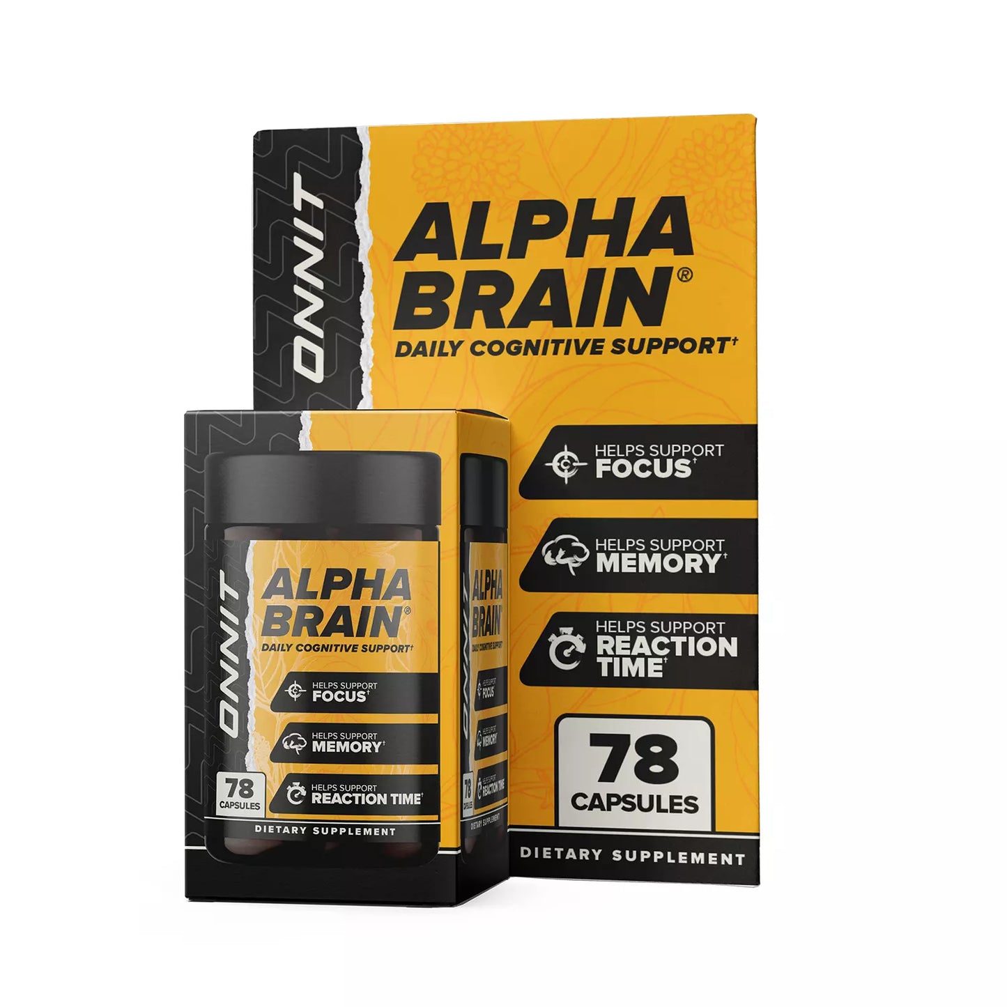ONNIT Alpha Brain Nootropic Brain Supplement for Men & Women | Memory, Mental Clarity & Cognitive Improvement | Focus Capsules with L-Theanine, Vitamin B6 & Phosphatidylserine (78 Count)