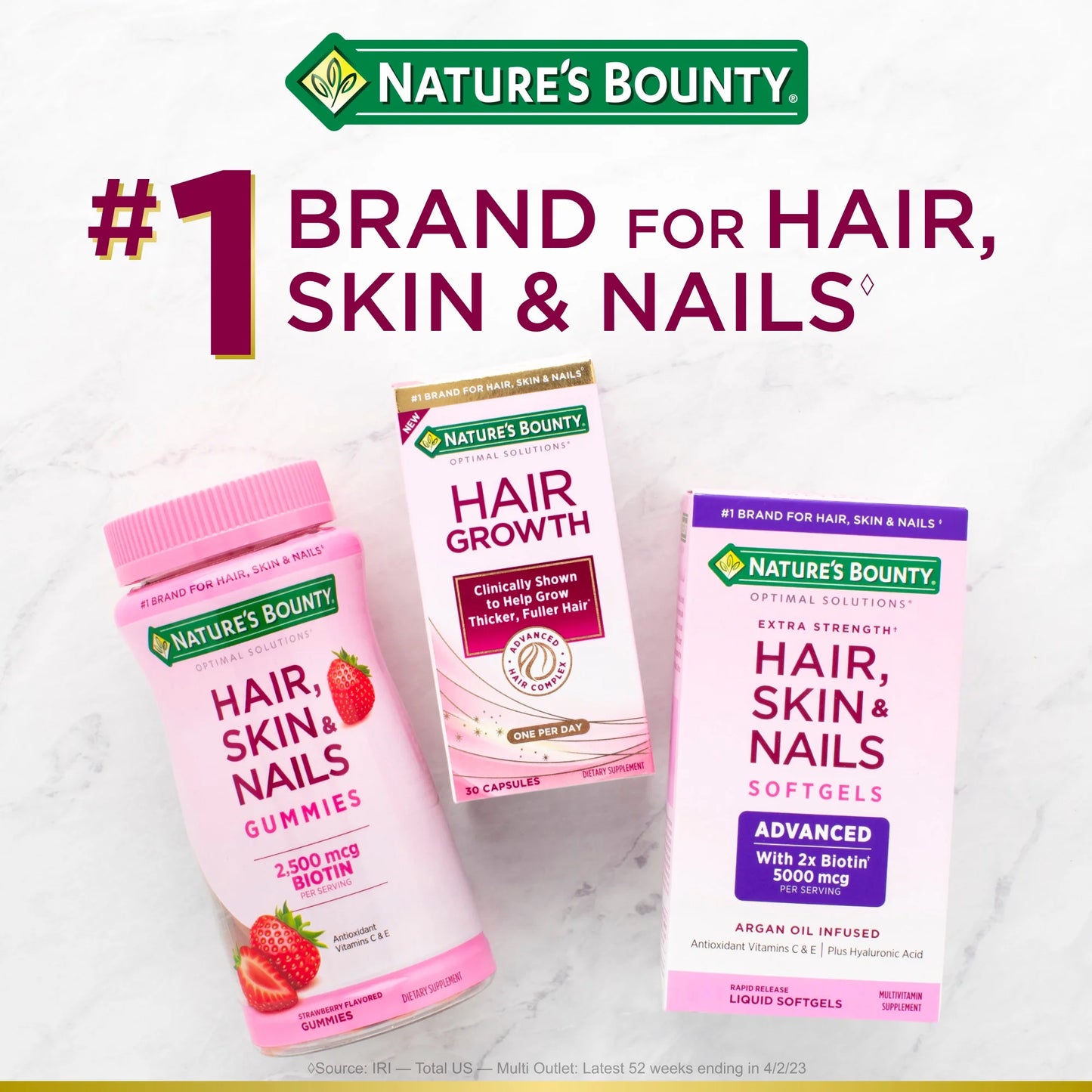 Nature's Bounty Optimal Solutions Advanced Hair, Skin and Nail Biotin & Vitamins A, C, & E, Women's Multivitamin, Softgels( 120 Count )