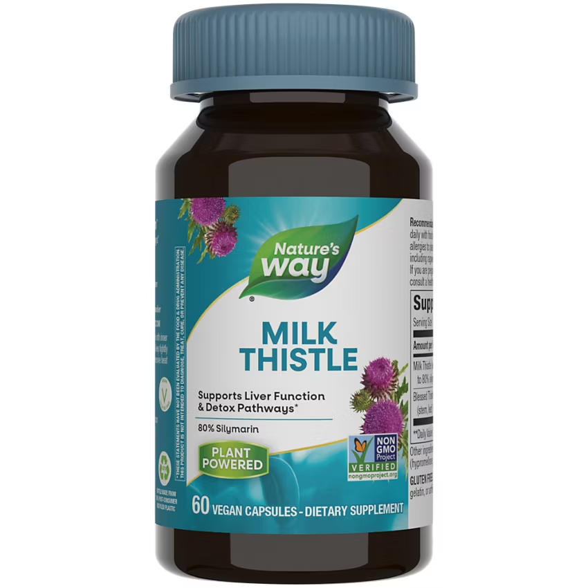 Natures Way Milk Thistle Extract - Supports Liver Function - 80% Silymarin (60 Vegan Capsules)