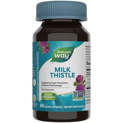 Natures Way Milk Thistle Extract - Supports Liver Function - 80% Silymarin (60 Vegan Capsules)