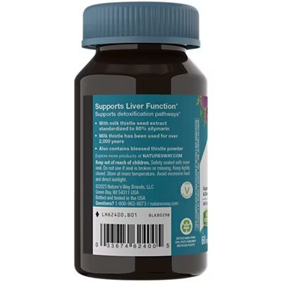 Natures Way Milk Thistle Extract - Supports Liver Function - 80% Silymarin (60 Vegan Capsules)