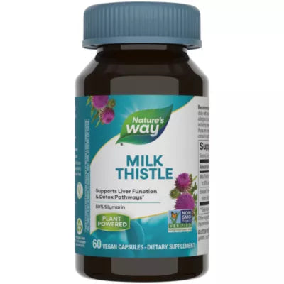 Natures Way Milk Thistle Extract - Supports Liver Function - 80% Silymarin (60 Vegan Capsules)