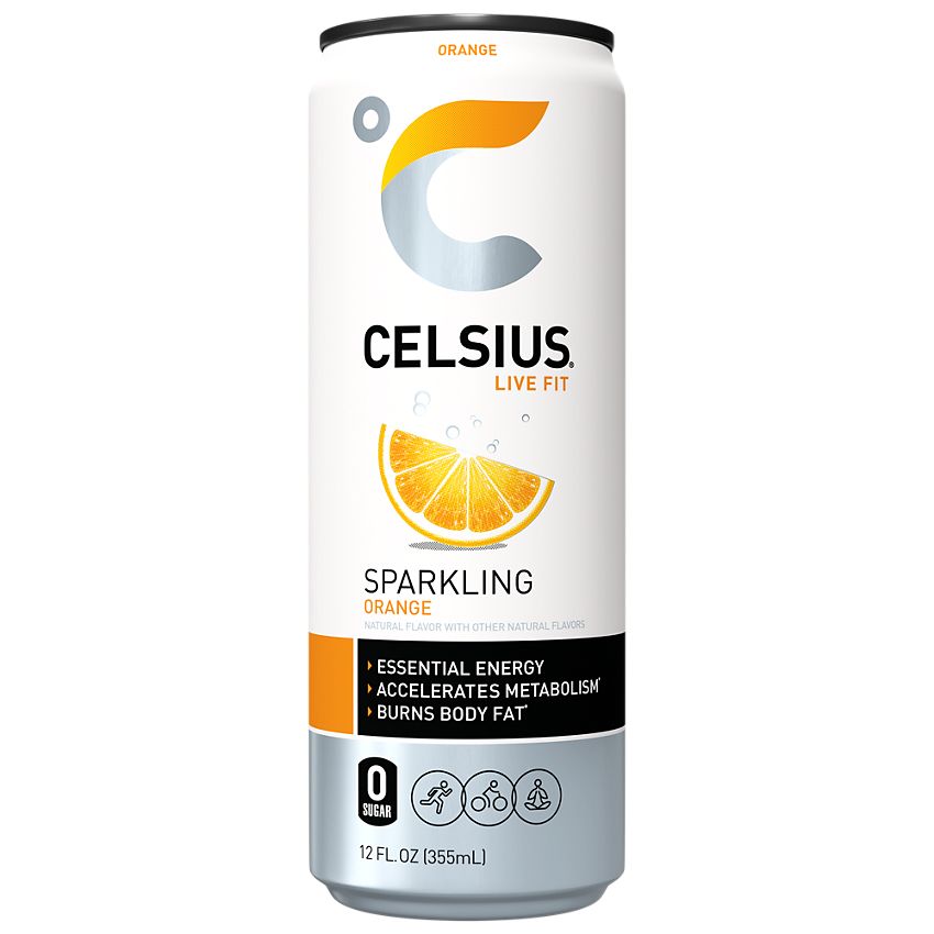 Celsius Sparkling Energy Drink -Celsius Sparkling Energy Drink - No Sugar or Preservatives - Orange (4 Drinks, 12 Fl Oz. Each) Orange (4 Drinks, 12 Fl Oz. Each)