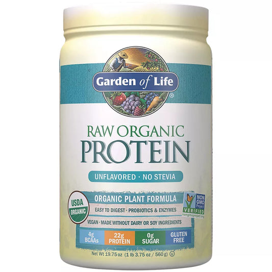 Garden of Life Raw Organic Protein Powder – Plant-Based – Unflavored (19.75 oz./20 Servings)