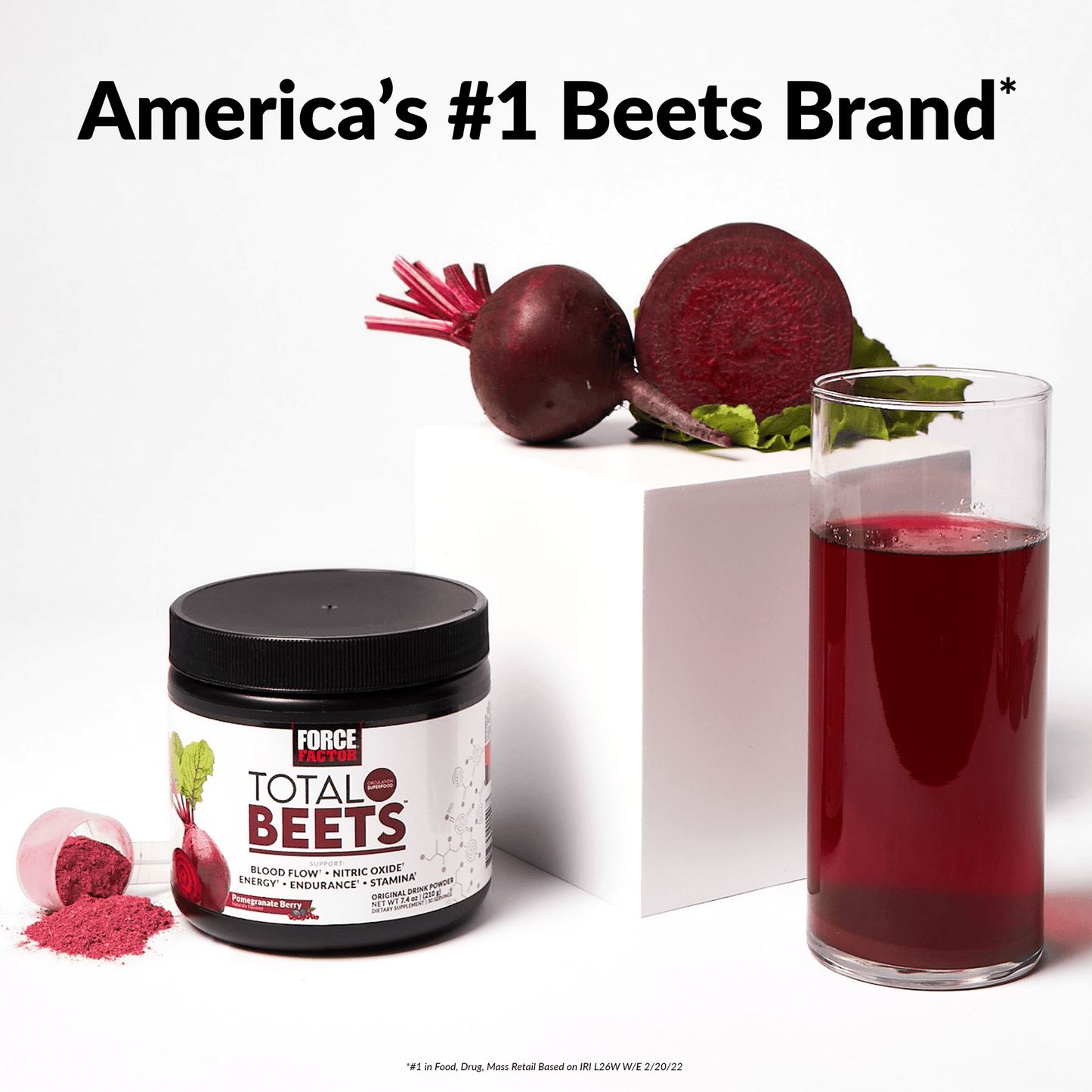 Force Factor-Total Beets, Beetroot Powder Juice Mix Supplement, 30 Servings
