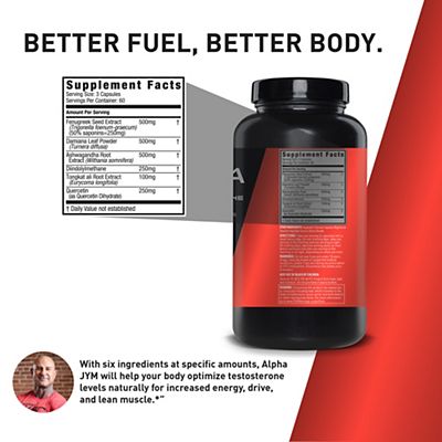 JYM Supplement Science -Alpha Testosterone Support (180 Vegetarian Capsules)
