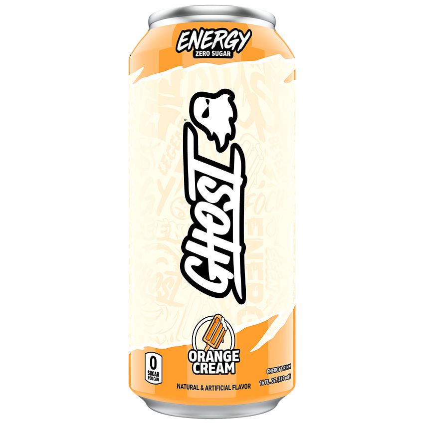 GHOST Energy Drink - Zero Sugar - Orange Cream (12 Drinks, 16 Fl Oz. Each)