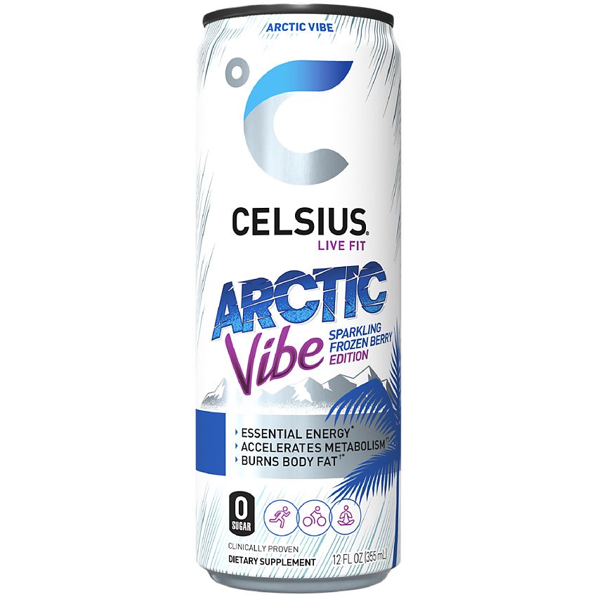 Celsius- Sparkling Energy Drink with MetaPlus Formula - Arctic Vibe (12 Drinks, 12 Fl Oz. Each)