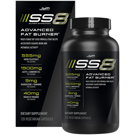 JYM Supplement Science- SS8 Super Shredded - Advanced Fat Burner (120 Vegetarian Capsules)