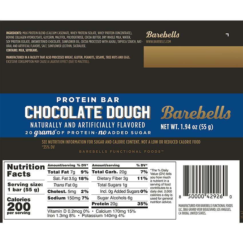 Barebells - Protein Bar - Chocolate Dough (12 Bars)