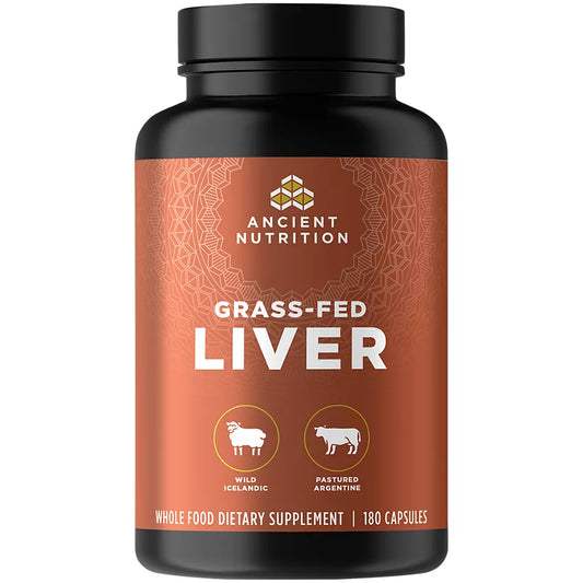 Ancient Nutrition Grass-Fed Liver - Supports Liver Health (180 Capsules)