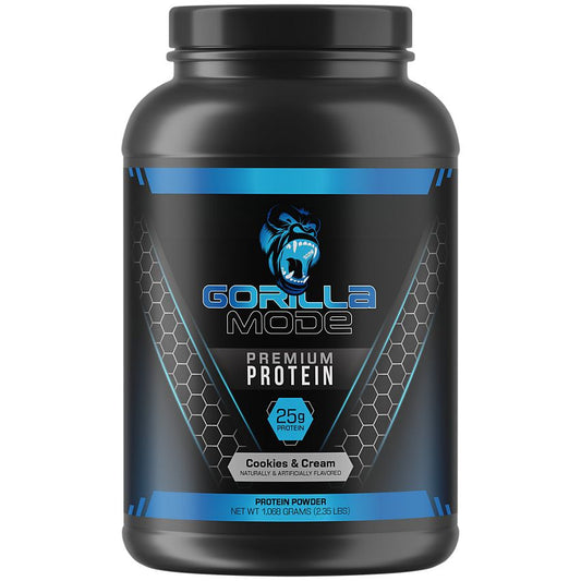 Gorilla Mind- Gorilla Mode Premium Protein Powder - Cookies & Cream (2.35 lbs./30 Servings)