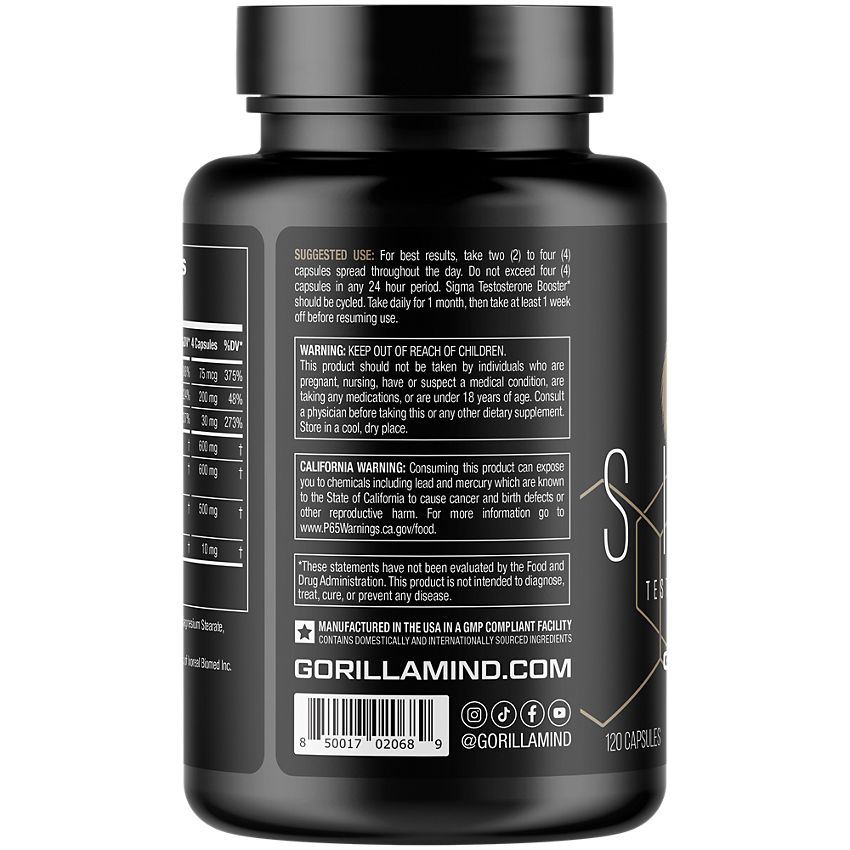 Gorilla Mind Sigma – Testosterone Booster (120 Capsules)