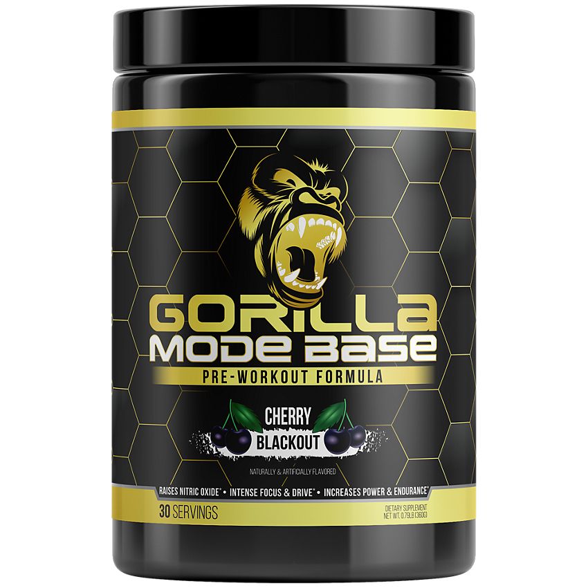 Gorilla Mind - Gorilla Mode Base Pre-Workout Formula – Cherry Blackout (0.79 lbs./30 Servings)