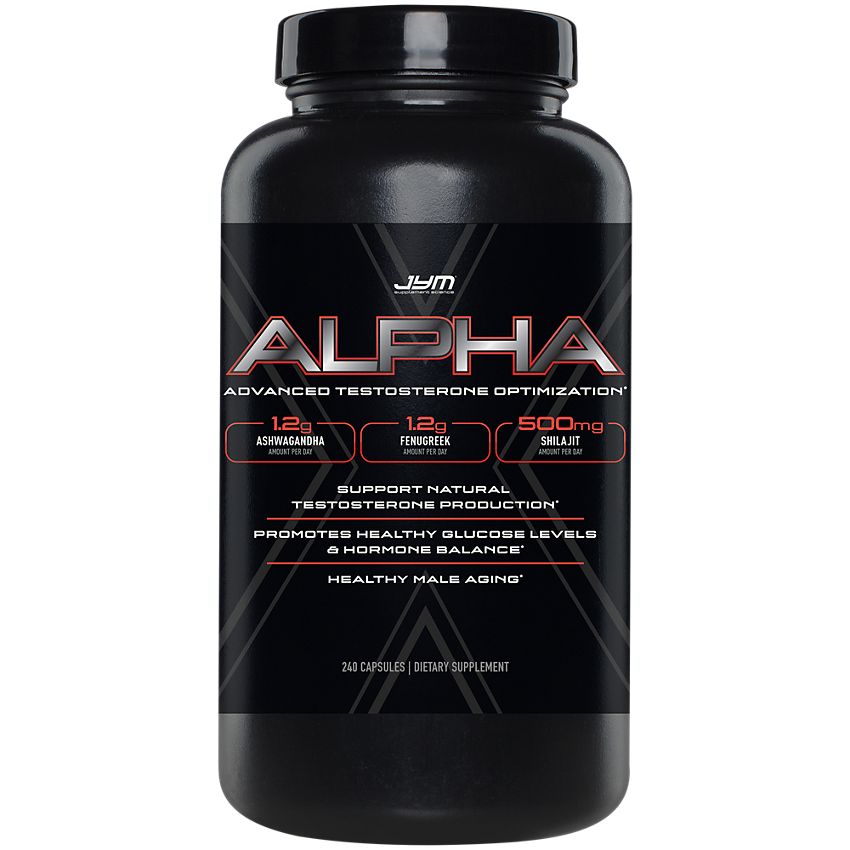 JYM Supplement Science Alpha Advanced Testosterone Optimization with Ashwagandha, Fenugreek and Shilajit (240 Capsules)