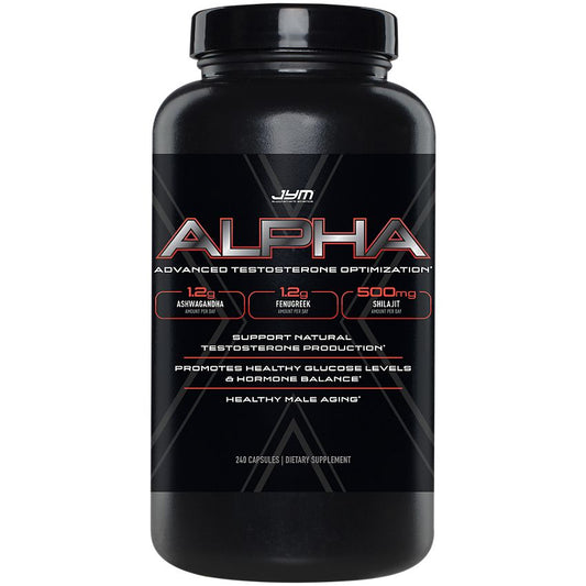 JYM Supplement Science Alpha Advanced Testosterone Optimization with Ashwagandha, Fenugreek and Shilajit (240 Capsules)