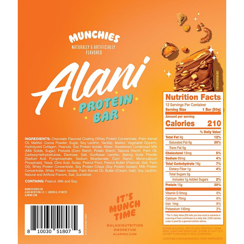 Alani Nu Protein Bar - Munchies (12 Bars)