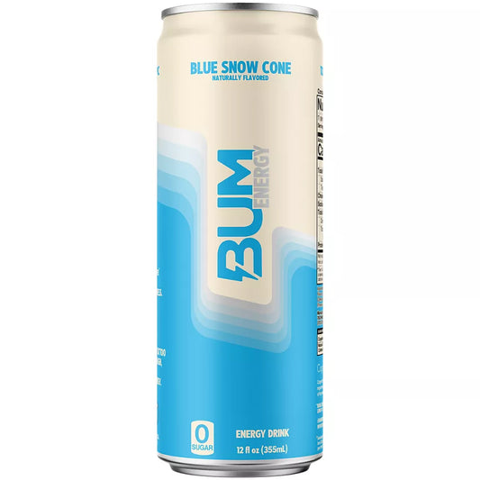 BUM Energy Drink - Blue Snow Cone (12 Drinks, 12 Fl. Oz. Each)