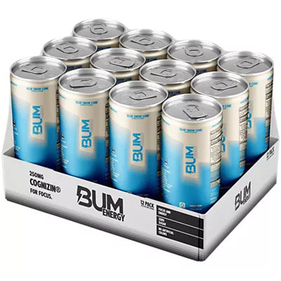 BUM Energy Drink - Blue Snow Cone (12 Drinks, 12 Fl. Oz. Each)