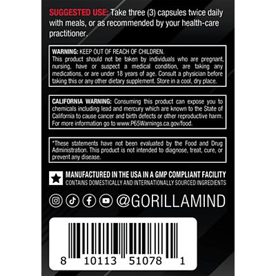 Gorilla Mind - Elite Multivitamin – Formulated for Peak Performance (180 Capsules)