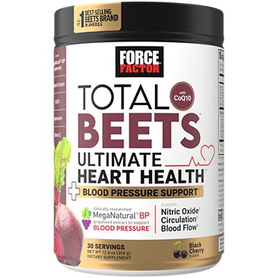 Force Factor Total Beets Ultimate Heart Health Powder - Blood Pressure Support - Black Cherry (30 Servings)